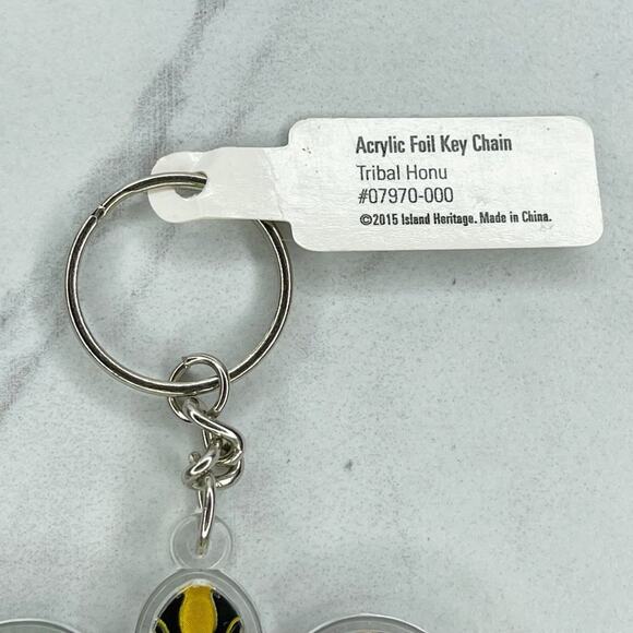 Turtle Tribal Acrylic Foil Keychain Keyring - Picture 3 of 9